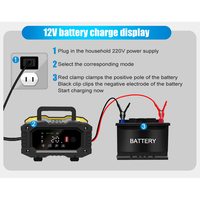 Foxsur Chargement automatique en 7 étapes 12V 10A impulsion de charge intelligente pour réparer le chargeur de batterie automatique 24V 5A
