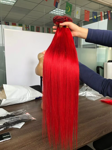 Los Mejores Productos para el Cabello con Cierre, Trama de Cabello Humano Virgen de Colores sin Procesar, Venta al Por Mayor de Cabello Brasileño Rojo <span class=keywords><strong>Tres</strong></span> Paquetes - Product Image 5