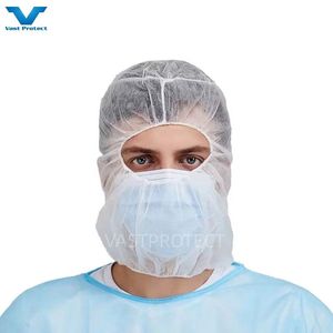 Gorros Desechables Transpirables <span class=keywords><strong>de</strong></span> Polipropileno No Tejido, Gorros Tipo Balaclava, Cubrecabezas, Gorro Ninja, Gorro Espacial - Product Image 2