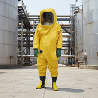 Combinaison de protection chimique de niveau A, en polyéthylène chloré (CPE), coutures soudées par ultrasons, équipement de protection contre les risques chimiques élevés