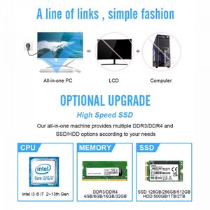 <span class=keywords><strong>PC</strong></span> tout-en-un 23,8 pouces avec écran IPS, processeur Intel Core i5 Quad Core, RAM DDR4, stockage SSD+HDD pour le bureau et les entreprises - Product Image 6