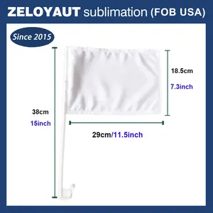 Zeloyaut 2024 Groothandel Custom Polyester Auto Vlaggen Blanco Sublimatie Dubbele Zijden Afdrukken Vlaggen Voor Decoratie Feest Promotie