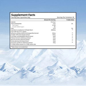 Gomitas de Shilajit del Himalaya OEM ODM que Promueven la Energía, el Rendimiento, la Concentración y el Enfoque con Resina de Asphaltum Punjabianum - Product Image 2