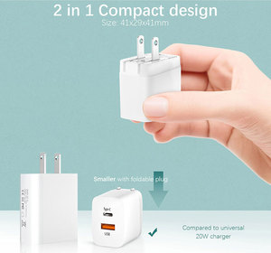 للبيع بالجملة من المصنع OEM ODM 20W 1 USB 1 Type-C PD3.0 شاحن بطارية جدار سريع ملحقات الهاتف لمحول طاقة Anker Dell ASUS - Product Image 5