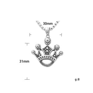 Tibetan <b>Silver</b> <b>Crown</b> Pendant Necklace Women's Retro Punk Style Geometric Design Party Jewelry 19015 - Product Image 4