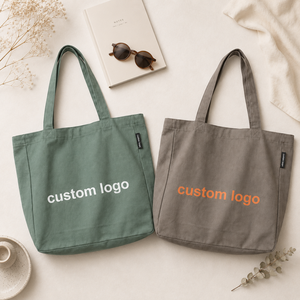 Bolsa de Compras de Lona de Algodón con Logotipo Personalizado Impreso/Bordado, Bolsa de Hombro Reutilizable con Logotipo Personalizado - Product Image 2