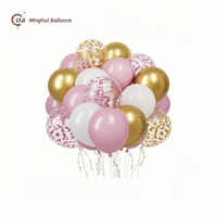 Lot de ballons en latex en gros, kit de ballons métalliques chromés et confettis, fournitures de décoration pour mariage, anniversaire, baby shower