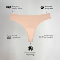 JOGOGO Venta al por mayor Bragas invisibles sin costuras personalizables para mujer OEM Nylon Spandex Tanga con cobertura para cameltoe