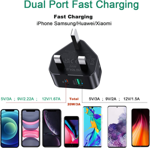 <span class=keywords><strong>Chargeur</strong></span> de téléphone 20W UK avec câble Type C vers Type C de 3 pieds pour une charge rapide des téléphones Samsung S23/S22/S21/S20/S20fe/<span class=keywords><strong>A04S</strong></span> - Product Image 3