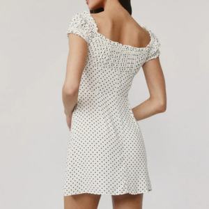 Nouvelle arrivée, robe courte à pois pour femmes, robe décontractée à bretelles à volants, col carré, style Aline - Product Image 2