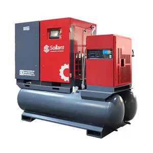 Compressor de ar com parafuso secador, compressor de ar elétrico rotativo 4 em 1 com parafuso de ímã permanente