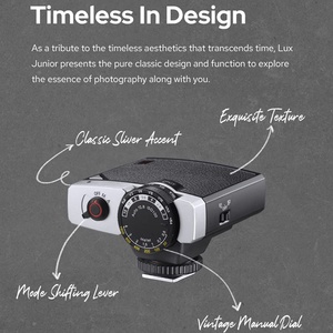 แฟลช Godox-Lux Junior Retro Professional Mini GN12 สำหรับการถ่ายภาพ แฟลชติดกล้องแบบเร็ว แฟลชเรโทรสำหรับกล้อง - Product Image 3