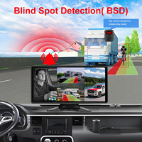 Monitor de Asistencia de Reversa Impermeable con Pantalla Táctil de 10.36 Pulgadas, DVR de 5 Canales con Grabación en Bucle, DMS, Detector de Fatiga, Alerta de Seguridad para Peatones