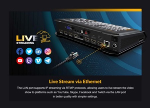AVMATRIX HVS0401E 4 canaux <span class=keywords><strong>Micro</strong></span> pour <span class=keywords><strong>HDMI</strong></span> & DP Commutateur vidéo Live Stream & Record Via les protocoles Ethernet IP & RTMP - Product Image 6