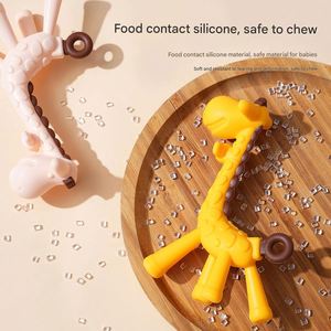 Ventes Flash : Anneau de dentition pour bébé en silicone de qualité alimentaire, sans BPA, accessoire de massage doux pour nourrissons, jouet à mâcher et à ronger - Product Image 4