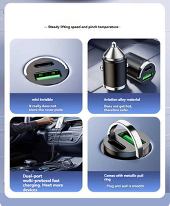 ที่ชาร์จในรถยนต์รุ่นใหม่ ชาร์จเร็วสุด ที่จุดบุหรี่แบบซ่อนขนาดเล็ก ปลั๊กแปลงแบบหนึ่งต่อสอง ชาร์จเร็ว PD - Product Image 5