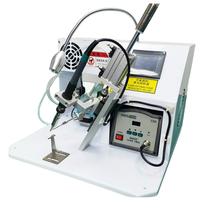 Machine à souder électrique inclinée à commande au pied pour cartes de circuits imprimés (PCB), avec connecteur de charge USB LED, câble de soudage et prise aviation