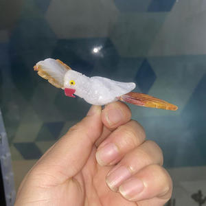 クリスタルバードカービング、鳥の彫刻、宝石鳥コレクション、オウムの鉱物標本、瑪瑙オウム - Product Image 4