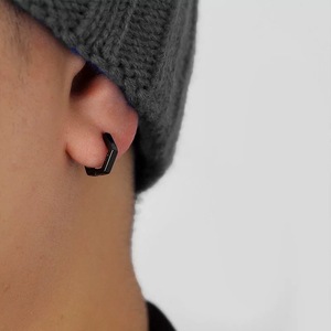 Pendientes geométricos con forma de puño, tono dorado, triangulares, hexagonales, cuadrados, joyería de moda unisex para hombres, mujeres, estudiantes, parejas - Product Image 4
