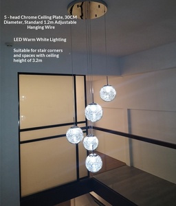 Staircase Chandelier Silver Pendant Long Villa Double-Height Living Room <b>Loft</b> Small Apartment Modern Simple <b>Light</b> Luxury - Product Image 2
