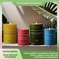 Bougie parfumée artisanale haut de gamme transfrontalière pour mariage, en cire de soja, parfum citron, boîte en fer mat, coffret cadeau en stock