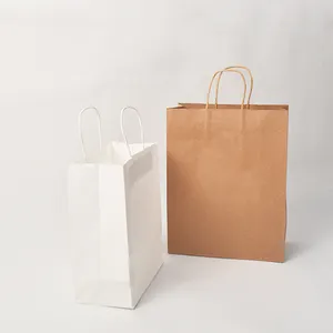 Sacchetti di carta all'ingrosso sacchetti di carta artigianale con manico a nastro