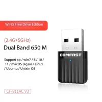 Carte réseau sans fil COMFAST CF-811AC V3, pilote, 5G double bande, 650 Mbps, USB2.0, récepteur WiFi externe, émetteur, Win7/10/11, en stock