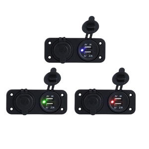 Welfnobl 12V kép USB xe Thuốc lá nhẹ hơn ổ cắm điện 3.1A USB Adapter sạc + không thấm nước Ổ cắm điện - Product Image 1