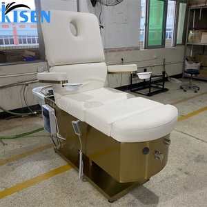 KISEN Lit de lavage capillaire électrique relevable avec massage, pour thérapie thaïlandaise, traitement du cuir chevelu, spa capillaire et shampoing, avec cuvette pour les pieds - Product Image 4