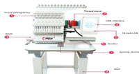 Machine à broder informatisée à double tête à grande vitesse OPEK avec 15 aiguilles et moteur pour casquettes, chapeaux et t-shirts