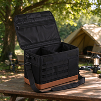 Sac de rangement de camping en polyester 18L, panier de pique-nique multifonctionnel imperméable, organisateur de piquets de tente, sangle d'épaule réglable