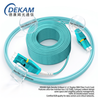 Câble de brassage fibre optique blindé OM4 50/125 Multimode LC/UPC vers LC/UPC Duplex 2 fibres 10G/40G/100G LSZH pour centre de données