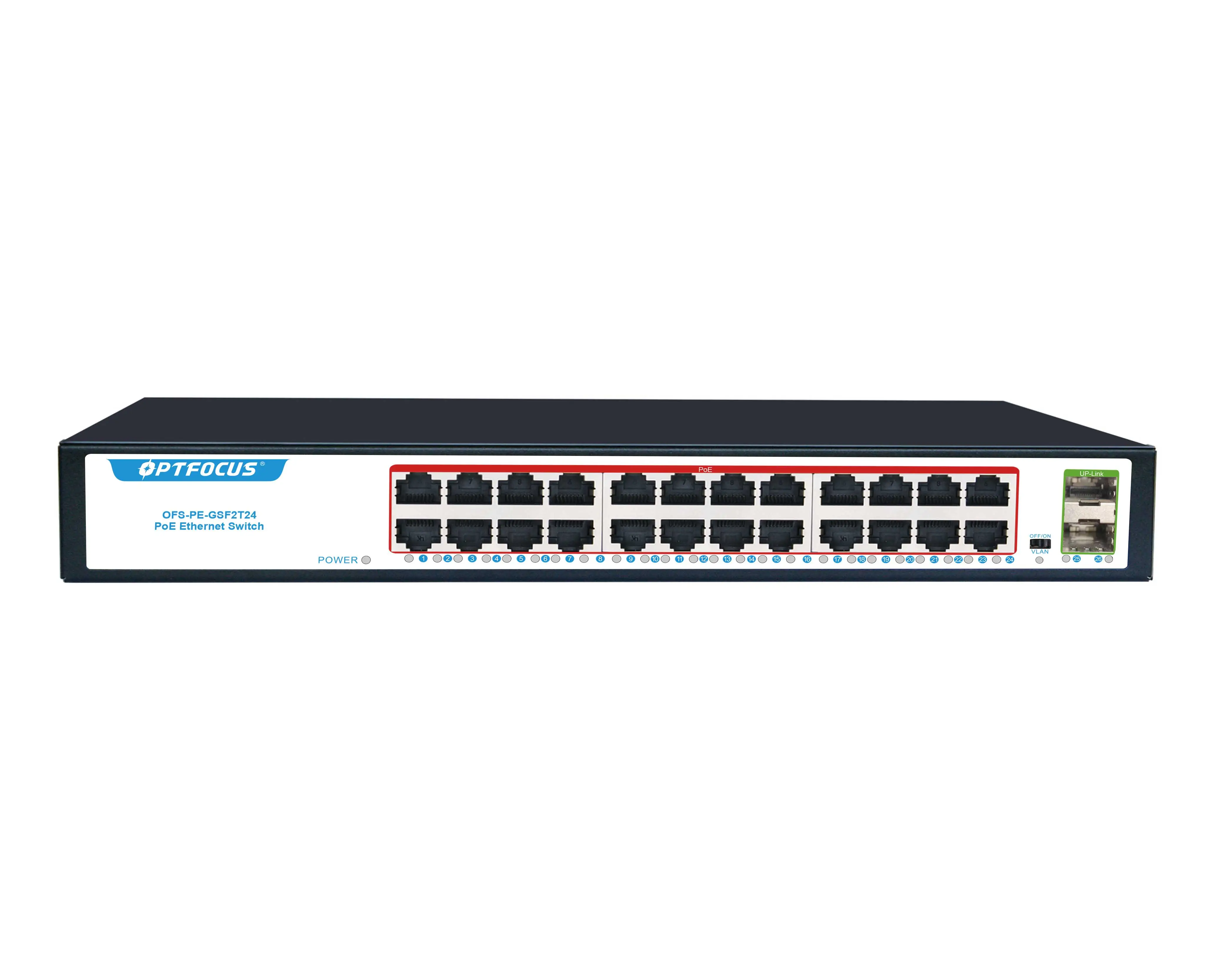 Miglior Switch POE 24 porte 100M CCTV IP Camera POE Switch con Uplink Gigabit SFP Port 24 porte POE switch