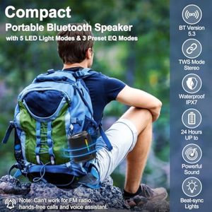 Pop Voice BT 5.3 loa, âm thanh stereo 40W, IPX7 không thấm nước, đèn RGB, 24h, di động ngoài trời - Product Image 6