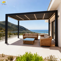 Grande Pergola Extérieure avec Toit à Lamelles en Aluminium pour Jardin, Abri Soleil, Décoration de Maison