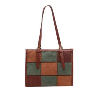 Fashionable leather women's handbag, classic checkered large capacity PU single shoulder <b>crossbody</b> <b>bag</b> - Product Image 3