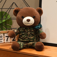 Peluche ours camouflage mignon, ours en peluche doux avec uniforme militaire, poupée en peluche pour enfants, cadeau