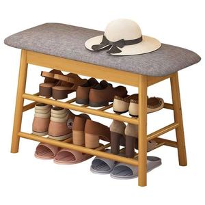Simple household shoe changing stool with soft <b>cushion</b>, shoe <b>storage</b> stool, sofa stool, living room stool - Product Image 5