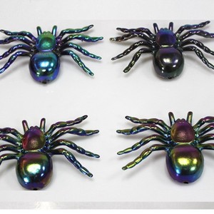 Spooky Hollow Oil Slick <b>Spiders</b> 2 Pack Iridescent Halloween Decoration - Product Image 3