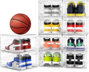 Boîte de rangement pour chaussures en plastique transparent, robuste, durable, personnalisable, empilable et pliable, vente en gros - Product Image 1