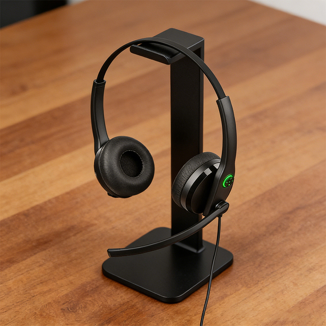 New Best Selling USB Dual Mics Noise Cancelling Headphones Wired Headset Office USB Headphones Call Center Headsets 2M Cable