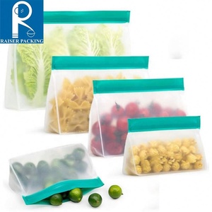 Muestra gratis sellado en caliente transparente PEVA Stand Up bolsa para bolsas de almacenamiento de alimentos - Product Image 2