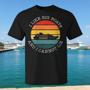 Me gustan los barcos grandes y no puedo mentir. Camiseta vintage de crucero. - Product Image 3