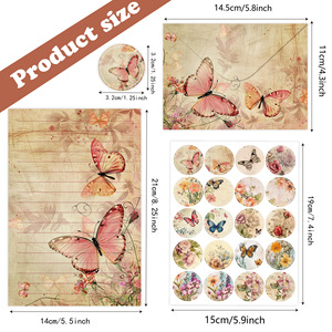 160 P cổ điển hoa bướm văn phòng phẩm giấy viết Phong Bì phương Tây dán đặt cho phụ nữ trưởng thành Tuổi Teen - Product Image 5