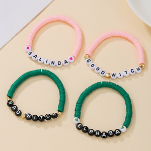 <b>Beaded</b> <b>Bracelets</b> Alphabet Letter Polymer Clay Couple Gift Jewelry Spring 2025 Yiwu Origin - Product Image 2
