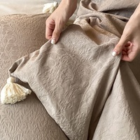 Parure de lit confortable en coton brossé jacquard floral 100% biologique, minimaliste, respirante, prix d'usine, vente en gros