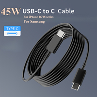 Cable de Carga Rápida PD de 45W, USB Tipo-C Macho a Tipo-C Macho, Cable de Datos y Carga TPE para Teléfono Inteligente, Laptop, Tableta