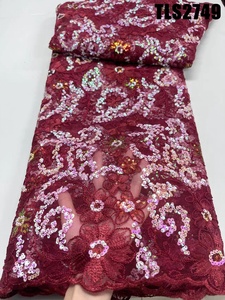 Supoo africano paillettes rete francese maglia di <span class=keywords><strong>Tulle</strong></span> per matrimonio di lusso pizzo <span class=keywords><strong>bianco</strong></span> abito da sposa materiale da sposa <span class=keywords><strong>Tulle</strong></span> <span class=keywords><strong>ricamato</strong></span> - Product Image 4