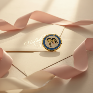 Nouvelle collection : Broches personnalisées en alliage de zinc émaillé souple, style Q, <span class=keywords><strong>2D</strong></span>, thème anime, illustration de couple simple et mignonne, rondes, sur le thème de l'amour. - Product Image 2