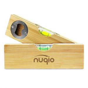Abridor de Botellas Cuadrado Multifuncional Ecológico de Bambú Personalizado con Indicador de Nivel para Botellas de Cerveza, Venta Caliente - Product Image 1